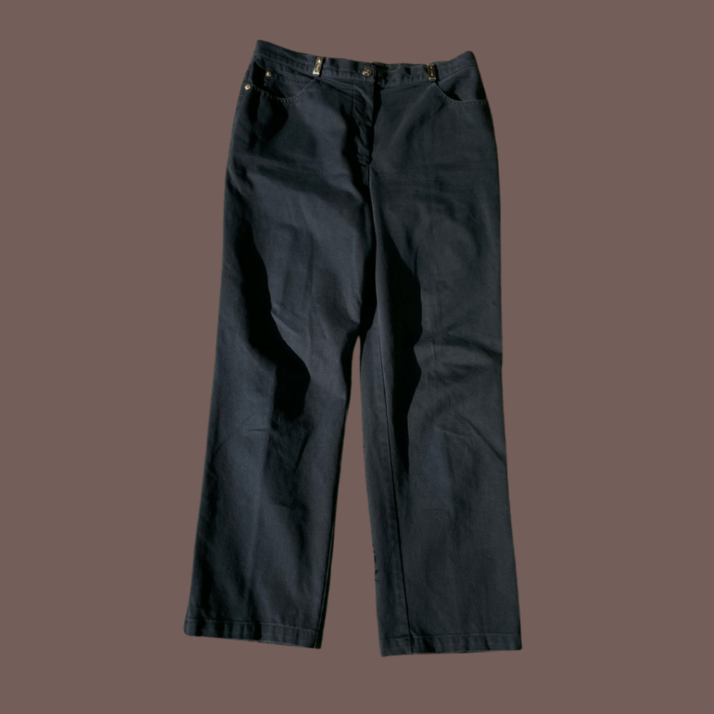 St. John Sport Wide‑Leg Jeans | High Rise Black | Size 12